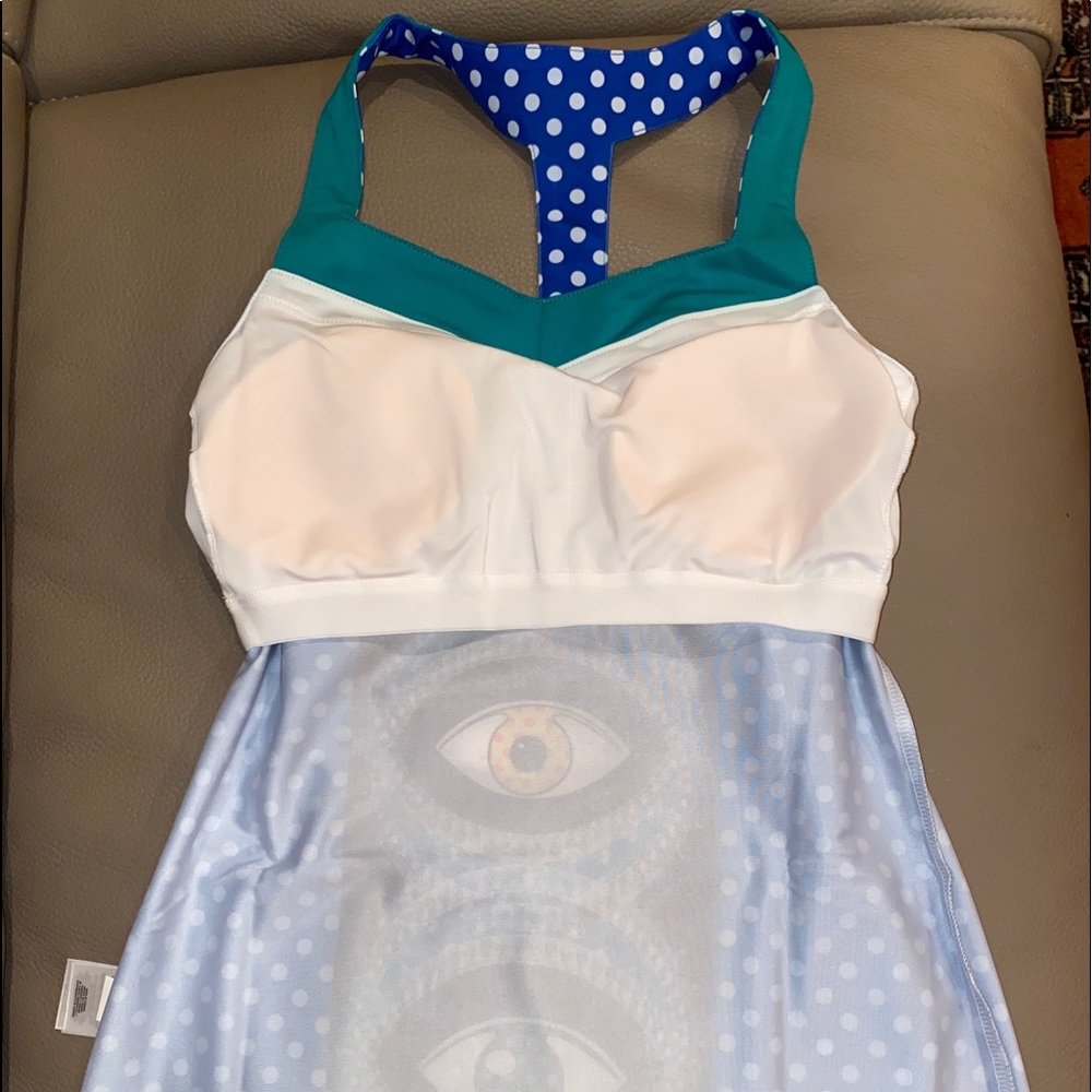 Fila Evil Eye Preppy Tank Top Atleisure Polka Dot Tennis PickleBall Size S M New - Picture 5 of 16